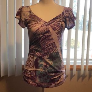 Darling cap sleeved multicolor shirt